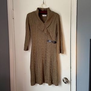 Calvin Klein Tan Cable Knit Bodycon Dress